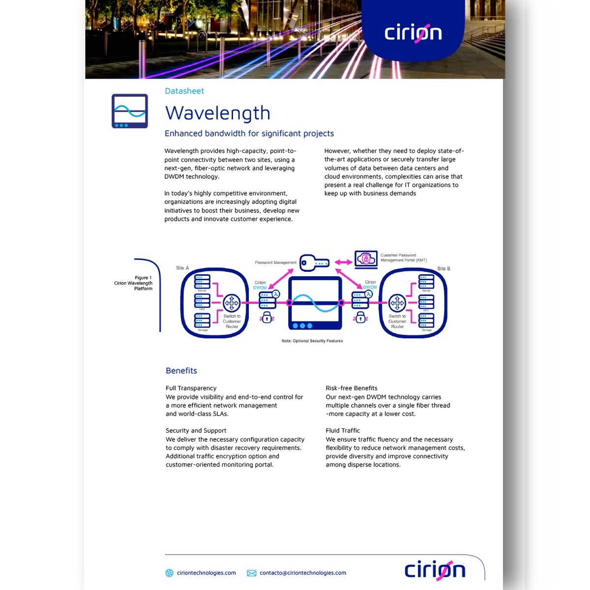 cirion technologies wavelenght data sheet eng