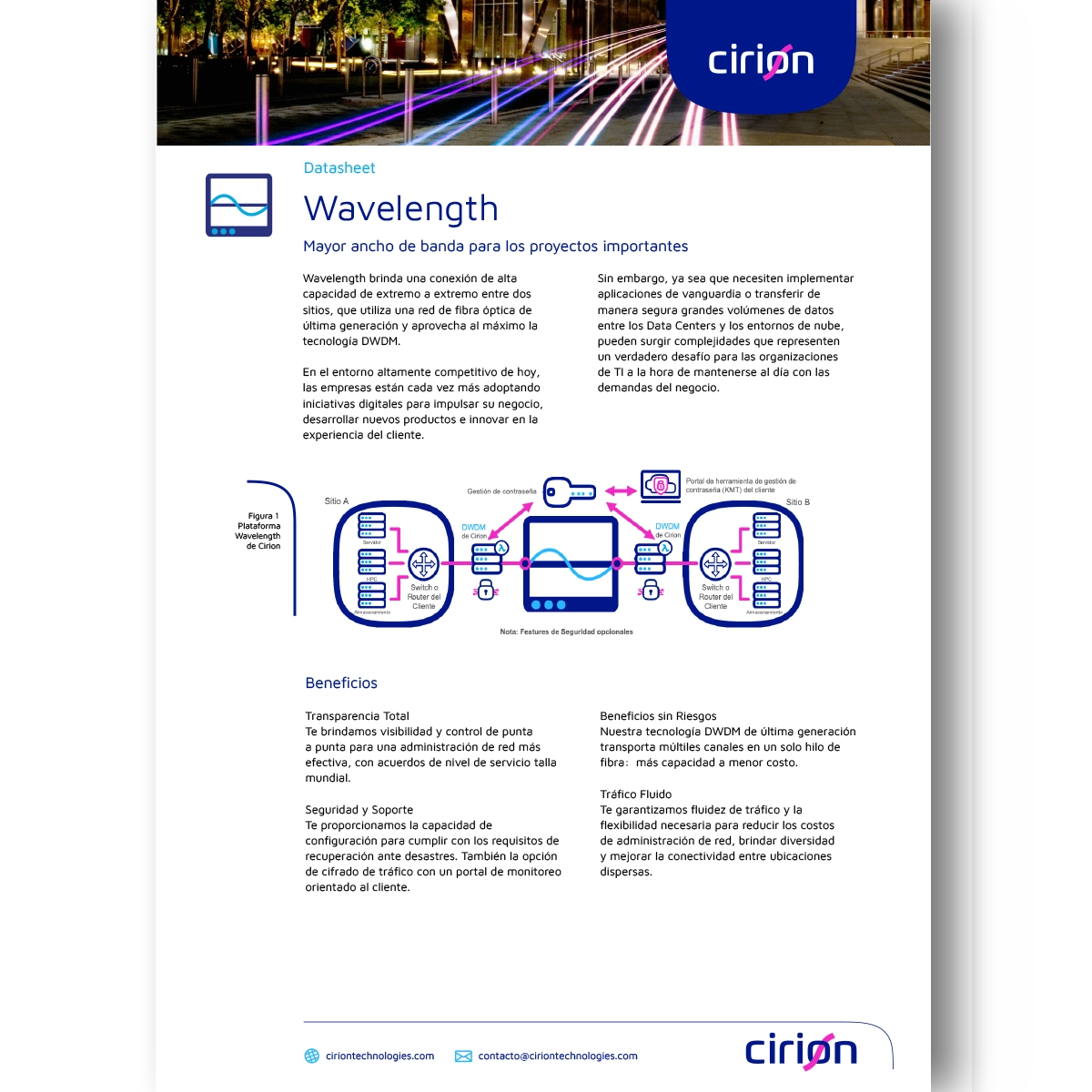 cirion technologies wavelength datasheet