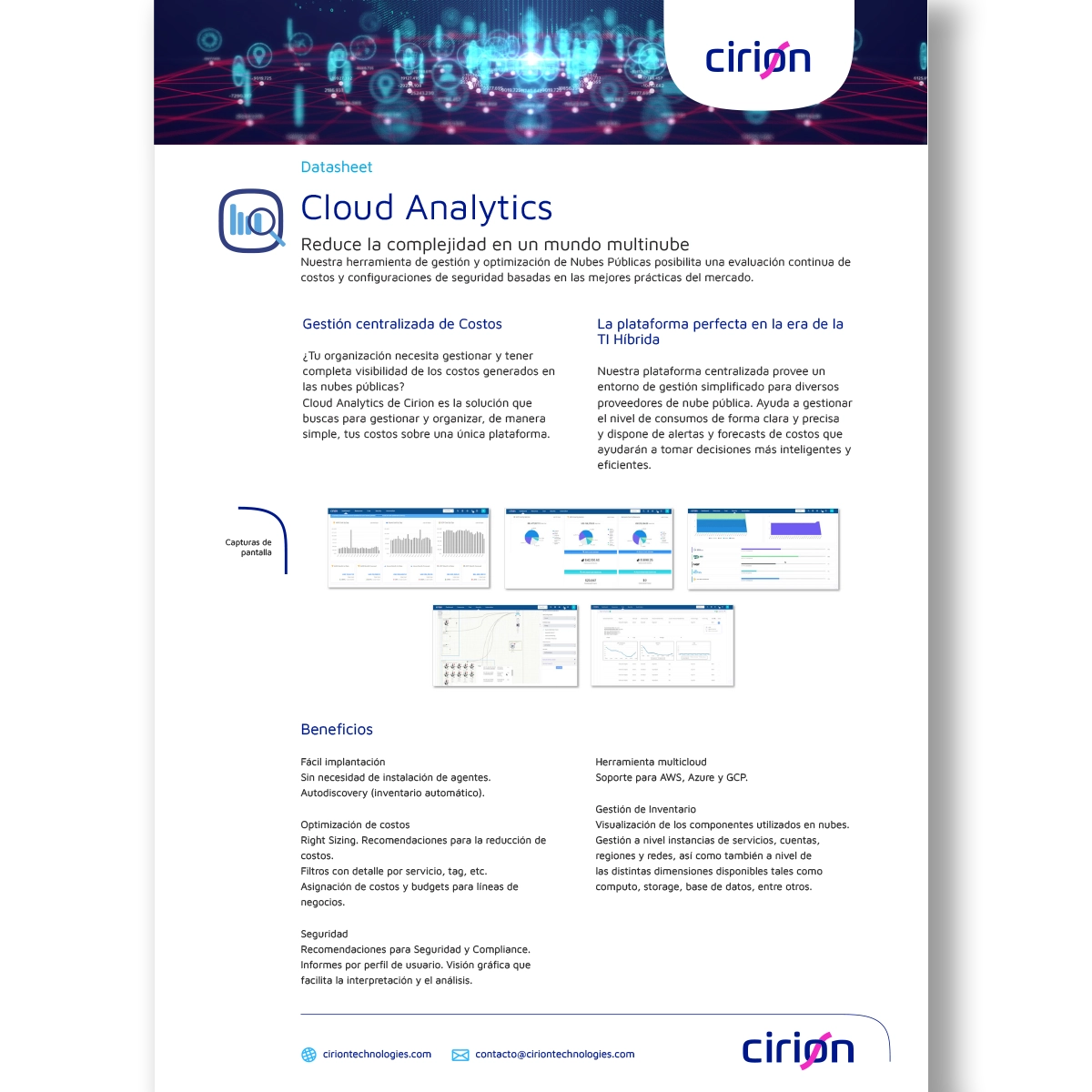 cirion technologies cloud analytics datasheet