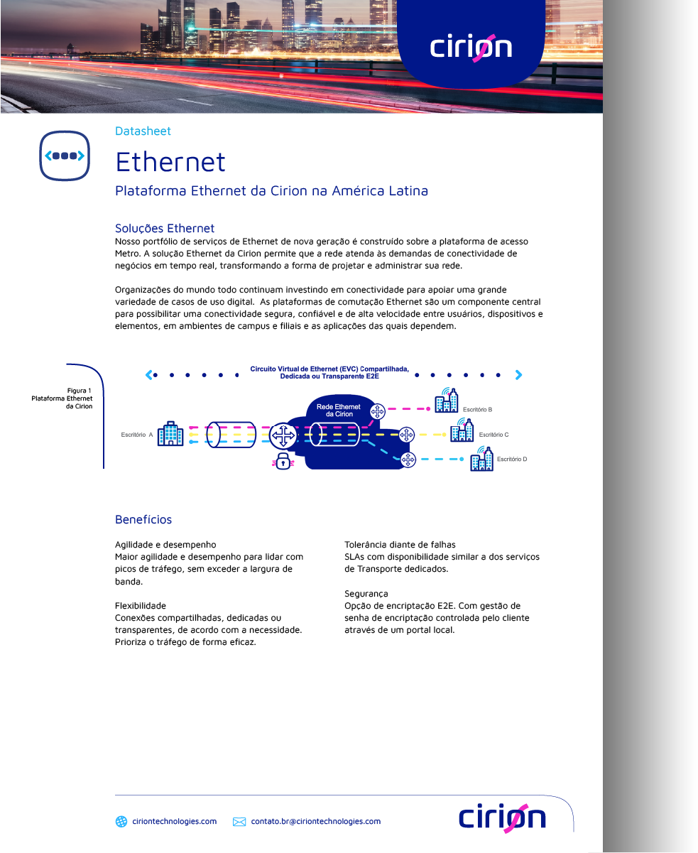 Cirion Technologies data sheet ethernet port